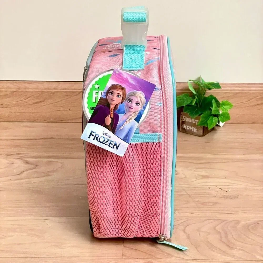NWT Gorgeous Disney FROZEN Elsa & Anna Insulated Lunch Box w Water Bottle Pocket